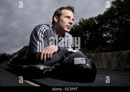 Winter Olympics - Great Britain Skeleton Media Day - University of Bath. Great Britain Skeleton Bob team member Adam Pengilly poses for a photo during the Skeleton media day at the University of Bath, Bath. Stock Photo