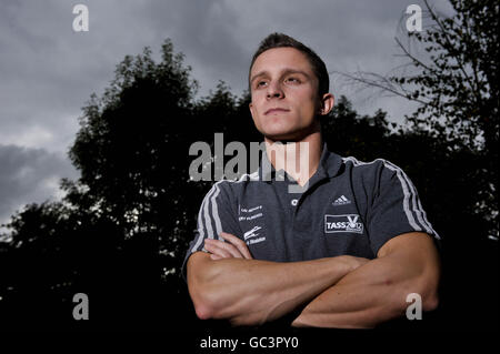 Great Britain Skeleton Bob team member David Swift poses for a photo during the Skeleton media day at the University of Bath, Bath. Stock Photo