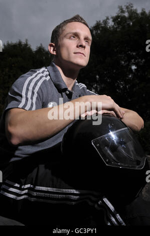 Great Britain Skeleton Bob team member David Swift poses for a photo during the Skeleton media day at the University of Bath, Bath. Stock Photo