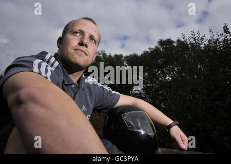 Great Britain Skeleton Bob team member Chris Type poses for a photo during the Skeleton media day at the University of Bath, Bath. Stock Photo