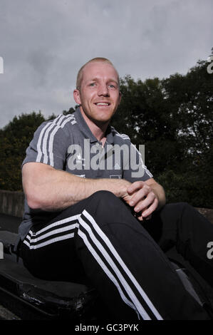 Great Britain Skeleton Bob team member Andy Wood poses for a photo during the Skeleton media day at the University of Bath, Bath. Stock Photo