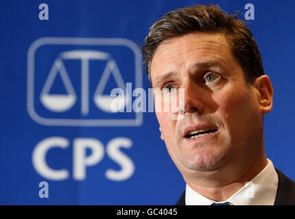 Director of Public Prosecutions Keir Starmer QC speaks at a press conference to outline new guidelines on assisted suicide at the Crown Prosecution Service in London. Stock Photo