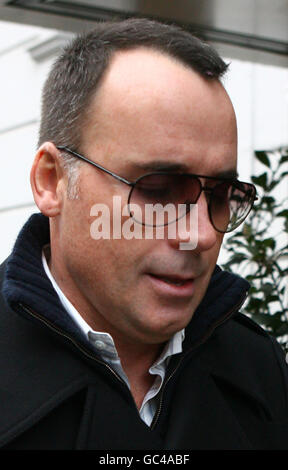 David Furnish leaves King Edward VII Hospital in Marylebone, central London, where he was visiting his partner Elton John. Stock Photo