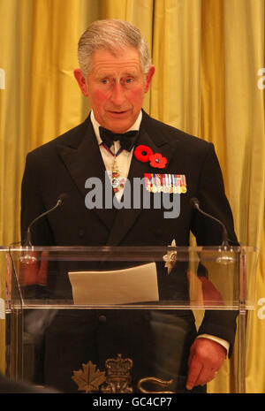 Britain's Prince Charles speaks at a state dinner held in Ottawa last night in honour of the heir to the throne and his wife.