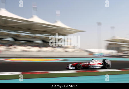 Toyota's Jarno Trulli during the third practice session for the Abu Dhabi Grand Prix at the Yas Marina Circuit, United Arab Emirates. Stock Photo