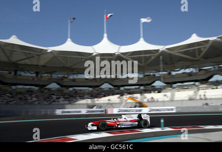 Toyota's Jarno Trulli during the third practice session for the Abu Dhabi Grand Prix at the Yas Marina Circuit, United Arab Emirates. Stock Photo