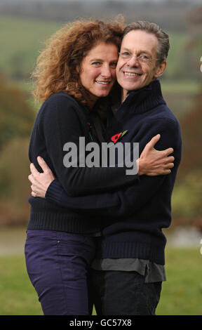 Freed mercenary Simon Mann, with his wife Amanda, in the English countryside following his pardon and release from the Government of Equatorial Guinea.