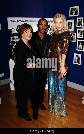 (left to right) Brenda Blethyn, Ashley Walters and Monet Mazur arriving for the world premiere of Dead Man Running at the Odeon West End, Leicester Square, London Stock Photo