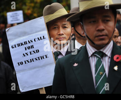 Gurkhas lobby MPs in Westminster for pension equality. Stock Photo