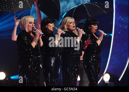 The Nolans perform during the Children in Need appeal night at BBC Television Centre in west London. Stock Photo