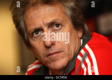 Soccer - UEFA Europa League - Group I - Everton v SL Benfica - SL Benfica Press Conference - Goodison Park. Benfica's manager Jorge Jesus during the press conference Stock Photo
