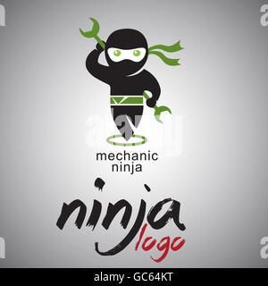 ninja logo designed in a simple way so it can be use for multiple proposes like logo ,mark ,symbol or icon. Stock Vector