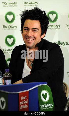 Lostprophets vocalist Ian Watkins at a press conference at Hawthorn High School near Pontypridd. Stock Photo