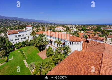 Beautiful aerial landscapes seen from Santa Barbara County Courthouse, California Stock Photo