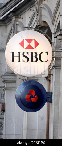 New bank opening. HSBC and Natwest signs in Holborn, London. Stock Photo