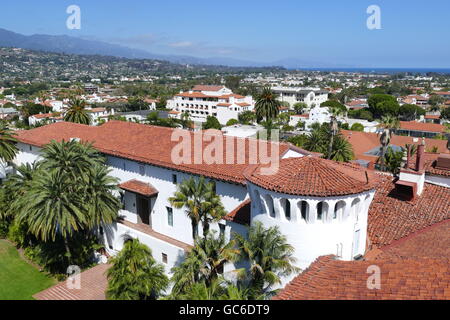 Beautiful aerial landscapes seen from Santa Barbara County Courthouse, California Stock Photo