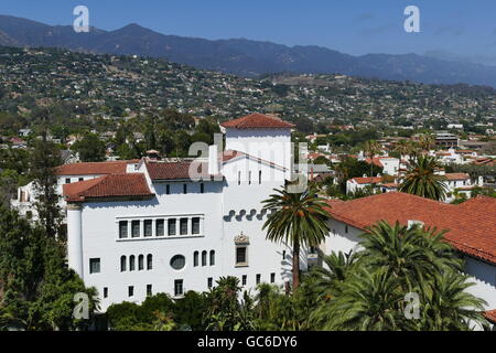 Beautiful aerial landscapes seen from Santa Barbara County Courthouse, California Stock Photo