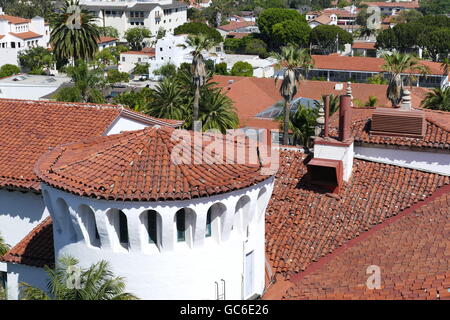 Beautiful aerial landscapes seen from Santa Barbara County Courthouse, California Stock Photo