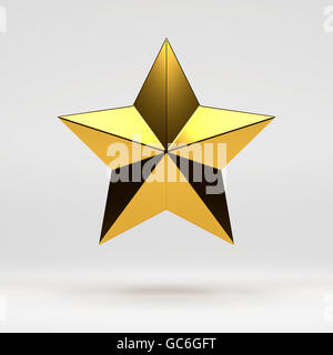 Golden star award, 3D rendering isolated on white background Stock ...