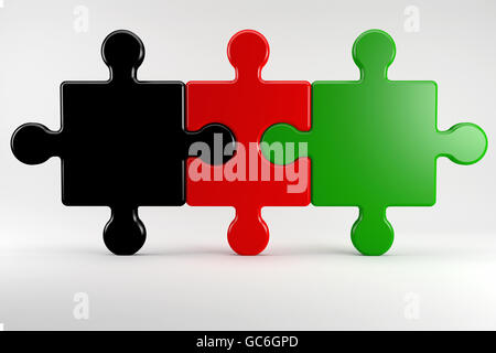 3D Illustration; German coalition partners in the Color of their parties Stock Photo