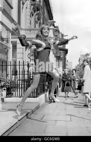 Fashion November 1967 Psychedelic mini dresses Women standing