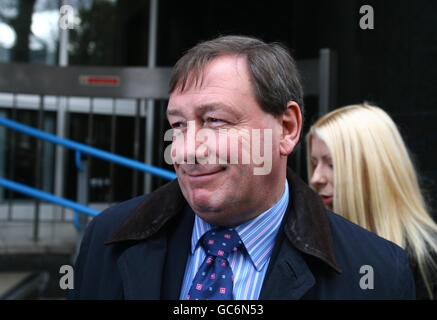 Chief executive of Portsmouth Football Club Peter Storrie leaves the City of Westminster Magistrates' Court in central London, after appearing on tax evasion charges. Stock Photo