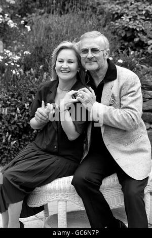 Actor edward woodward with his wife michele dotrice hi res stock