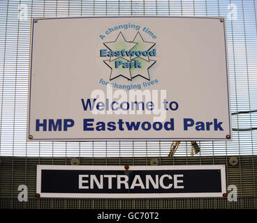 Sign at HMP Eastwood Park at Falfield, Gloucestershire which was visited today by Justice Secretary Jack Straw. Stock Photo