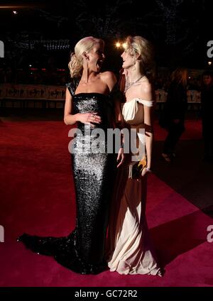 Sarah Harding (left) and Tamsin Egerton (right) arriving for the UK premiere of St Trinian's 2 - The Legend of Fritton's Gold at the Empire, Leicester Square, London Stock Photo