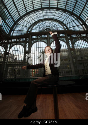 12-year old Royal Ballet School student Thomas Bedford, from Leeds, during a portrait session at the Royal Opera House in Covent Garden, central London, ahead of his debut performance in The Nutcracker (playing the role of Fritz) on Thursday 26 November 2009. Stock Photo