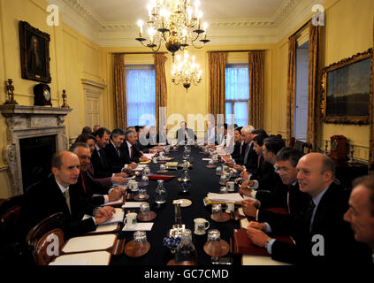 Britain's Prime Minister Gordon Brown holds a cabinet meeting at 10 Downing Street ahead of Chancellor Alistair Darling's pre-budget report later today. Stock Photo