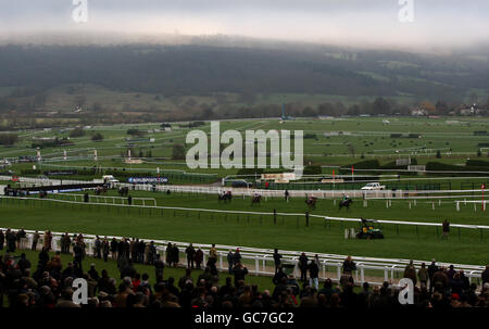 Horse Racing - Boylesports International - Day One - Cheltenham Racecourse. General view of Runners and Riders in the Neptune Investment Management Steeple Chase Stock Photo