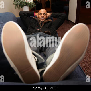 Strictly Come Dancing runner-up Ricky Whittle during a portrait session at Kensington Royal Gardens Hotel in west London. Stock Photo