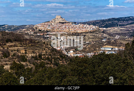 Breathtaking view of Morella Stock Photo