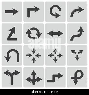 Vector Black Icon Arrows Icons Stock Vector