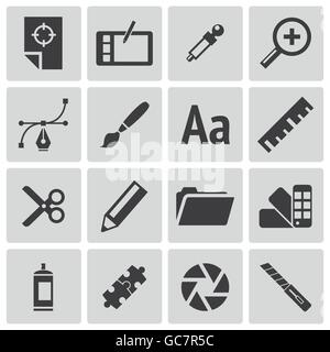 Vector Black Graphic Design Icons Set Stock Vector