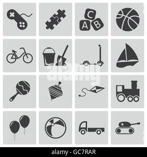 Vector Black  Toys  Icons Set Stock Vector