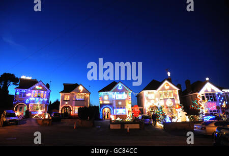 Customs and Traditions - Christmas Lights - Runton Road, Branksome Stock Photo