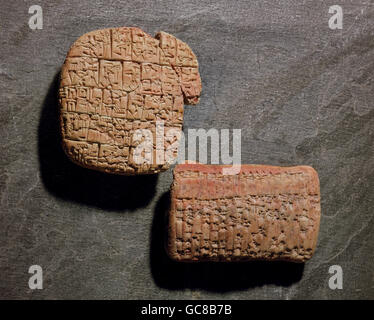 Cuneiform writing of the ancient Sumerian or Assyrian civilization in ...