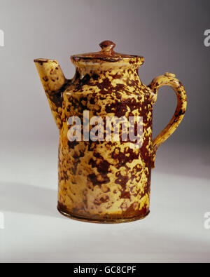 household, dishes, coffeepot, pottery, height 19 cm, diameter 10.5 cm, Thurnau, Germany, 1929, Die Neue Sammlung (The New Collection), Munich, Additional-Rights-Clearences-Not Available Stock Photo