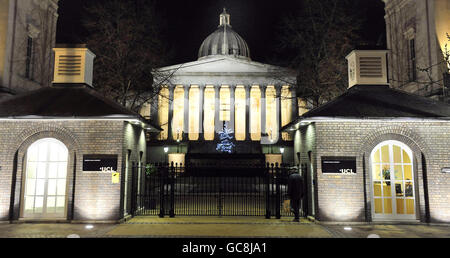 A general view of University College London. The college was created as a secular alternative to the religious universities of Oxford and Cambridge and was founded in 1826. It is one of the most prestigious universities in the world and the largest in London, with campus buildings and sites all across the metropolis. Stock Photo