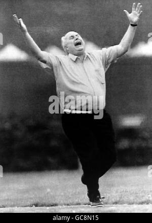 Norman Willis the general secretary of the Trades Union Congress at T.U.C. cricket match Stock Photo