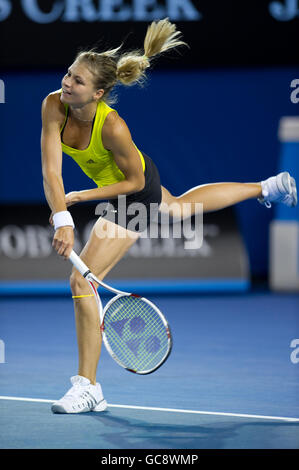 Tennis - Australian Open 2010 - Day One - Melbourne Park. Maria Kirilenko in action during her victory against Maria Sharapova Stock Photo