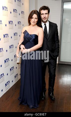 Davina McCall with husband Matthew Robertson arriving for the National Television Awards 2010, at the 02 Arena, London. Stock Photo