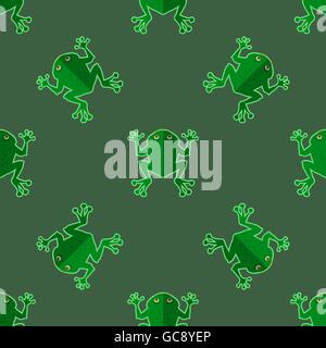 Seamless Cartoon Frog Pattern Stock Vector