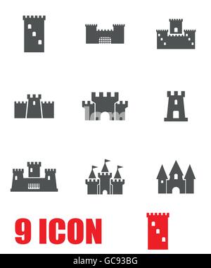 set vector illustration of ancient castle and strong wooden door ...