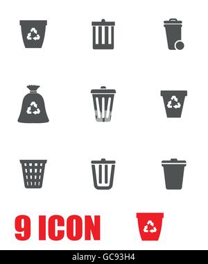 Garbage can icon set grey vector Stock Vector Image & Art - Alamy