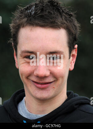 Triathlon world champion Great Britain's Alistair Brownlee during the photocall at Serpentine Lake, London. Stock Photo