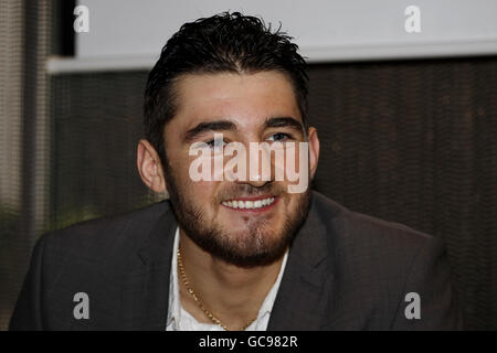 Boxing - Nathan Cleverly Press Conference - Little Italy. British boxer Nathan Cleverly during a press conference at The Little Italy, London. Stock Photo