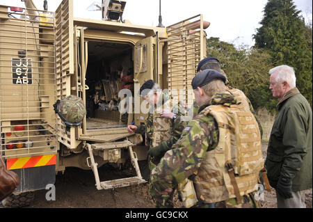 Prince of Wales visits troops Stock Photo